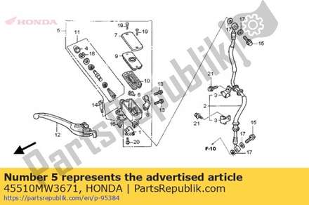 Cylinder sub assy., fr. brake master 45510MW3671 Honda
