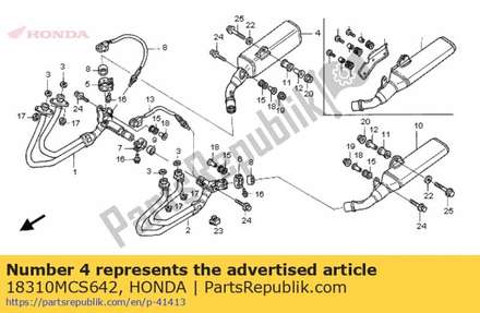 Muffler comp., r. 18310MCS642 Honda