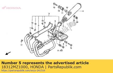 Guide,exh.pipe 18312MZ1000 Honda