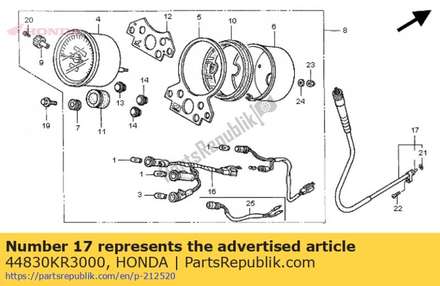 Cable assy., speedometer 44830KR3000 Honda