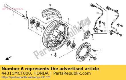 Collar, fr. wheel side 44311MCT000 Honda