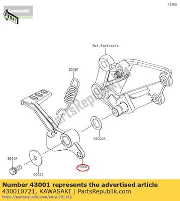 Lever-brake,pedal ex300adf 430010721 Kawasaki