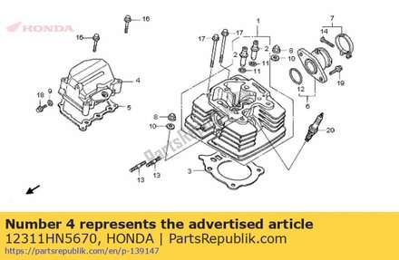 Cover, cylinder head 12311HN5670 Honda
