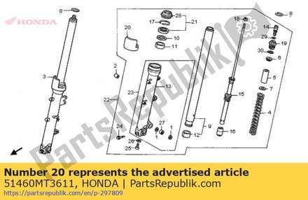 Protector, fork pipe 51460MT3611 Honda