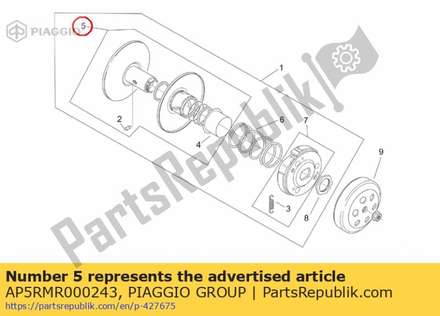 Glijdende secundaire katrol AP5RMR000243 Piaggio Group