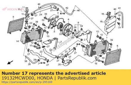 Stay, r. lower radiator 19132MCWD00 Honda