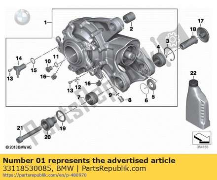 Right-angle gearbox, silver - i=31:11=2,82    (to 08/2006) 33118530085 BMW