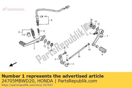Pedal comp., gear change 24705MBWD20 Honda
