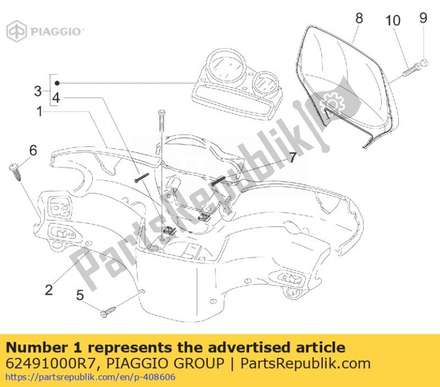 Front handlebars cover 62491000R7 Piaggio Group