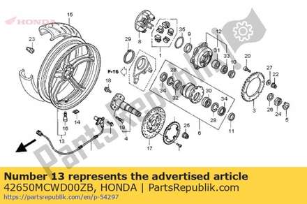 Wheel sub assy., rr. *type2 * (type2 ) 42650MCWD00ZB Honda