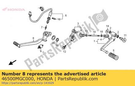 Pedal, rr. brake 46500MGC000 Honda