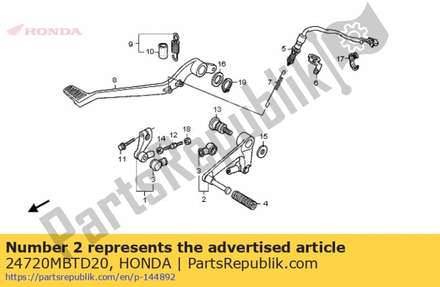 Pedal comp., gear change 24720MBTD20 Honda