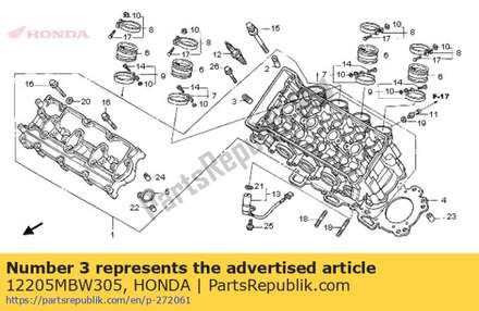 Guide, ex. valve (os) 12205MBW305 Honda