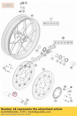 Wheel spindel front         05 61009081000 KTM