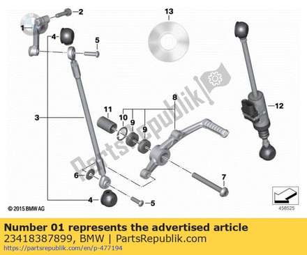 Transmission shift lever (from 01/2018) 23418387899 BMW