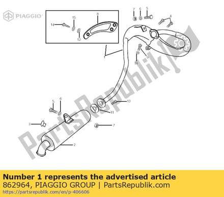 Exhaust pipe 862964 Piaggio Group