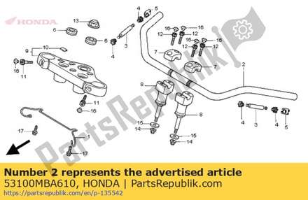 Pipe, steering handle (classical bar) 53100MBA610 Honda