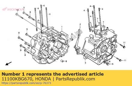 Crankcase comp., r. 11100KBG670 Honda