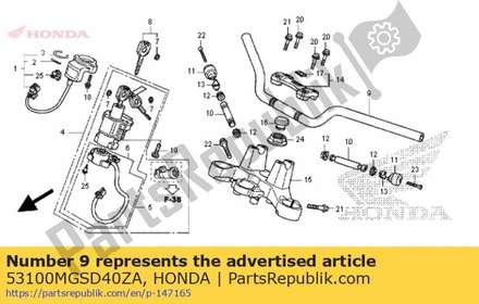 Pipe, steering handle *nh 53100MGSD40ZA Honda