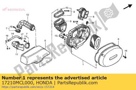Case, air cleaner 17210MCL000 Honda