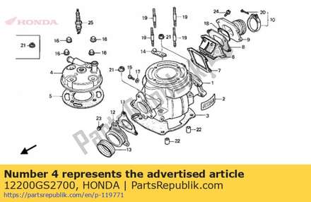 Head,cylinder 12200GS2700 Honda