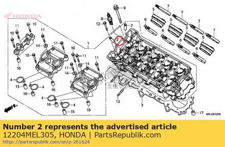 Guide, valve (os) 12204MEL305 Honda