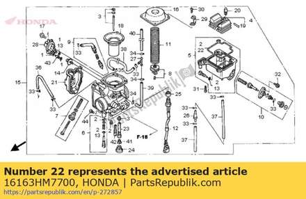 Gasket, float chamber 16163HM7700 Honda