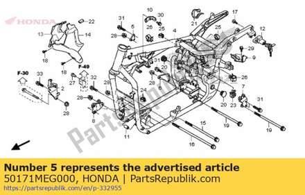 Bracket, r. rr. upper engine hanger 50171MEG000 Honda