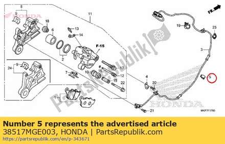 Clamp, abs cord(12) 38517MGE003 Honda