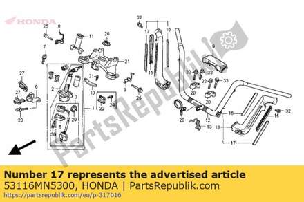 Molding, handle cover (b) 53116MN5300 Honda