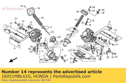 Spring, compression coil 16051MBL610 Honda