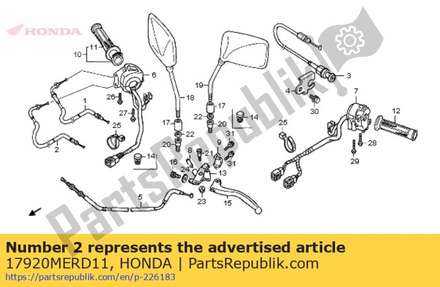 Cable comp. b, throttle 17920MERD11 Honda