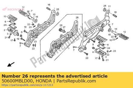 Holder, r. step 50600MBLD00 Honda