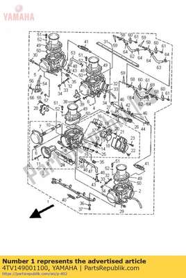 Carburetor assy 4TV149001100 Yamaha