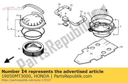Rubber, hittebescherming motor 19050MT3000 Honda