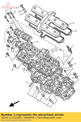 Guide, intake valve 3GM111331000 Yamaha