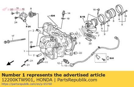 Head comp., cylinder 12200KTW901 Honda