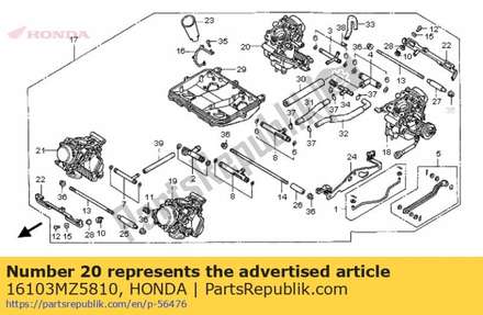 Derzeit ist keine beschreibung verfügbar 16103MZ5810 Honda