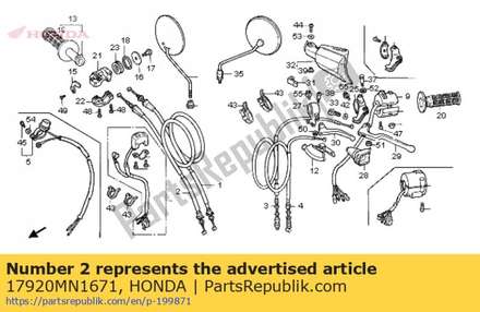 Cable comp. b, throttle 17920MN1671 Honda