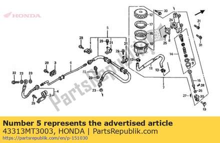 Hose, rr. brake (b) 43313MT3003 Honda