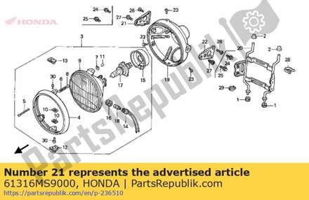 Plate,r.headlight**** 61316MS9000 Honda