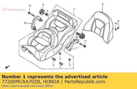 Seat comp., double heated * type2 * (type2) 77200MCAA70ZB Honda