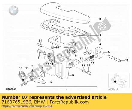 Guide plate 71607651936 BMW