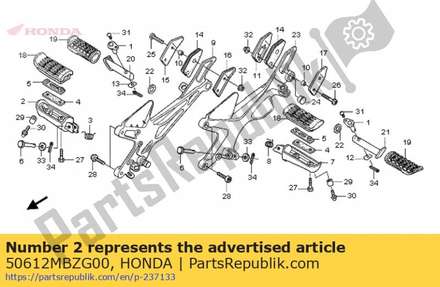 Arm, r. main step 50612MBZG00 Honda