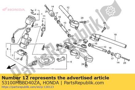 Pipe comp., r. steering handle *nh105 * (nh105 mat black (#15#20)) 53100MBBD40ZA Honda