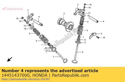 Shaft, valve rocker arm 14451437000 Honda