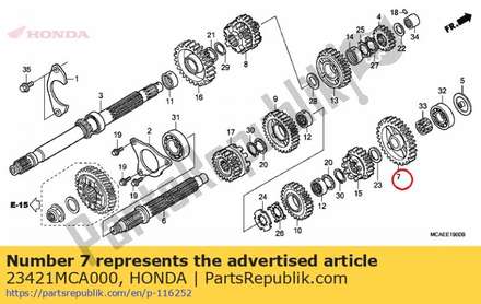 Gear, countershaft first 23421MCA000 Honda