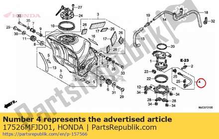 Hose comp. b, fuel feed 17526MFJD01 Honda