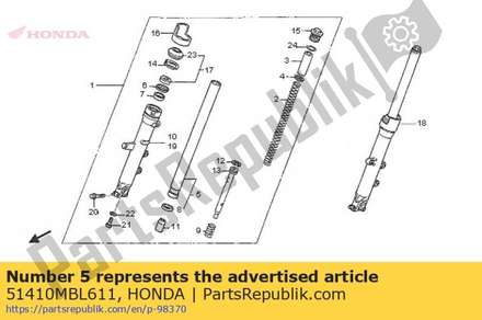 Pipe comp., fr. fork 51410MBL611 Honda