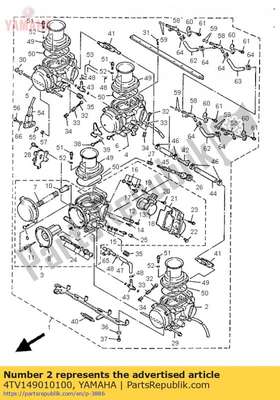 Carburetor assy 1 4TV149010100 Yamaha